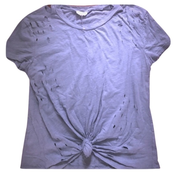 🤘🏻NWOT DISTRESSED KNOT FRONT SHIRT 🤘🏻 - Picture 3 of 3